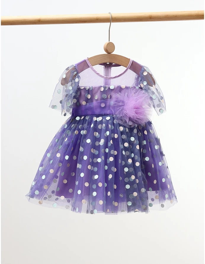 Rochita cu tulle si buline Ana, mov picture - 3