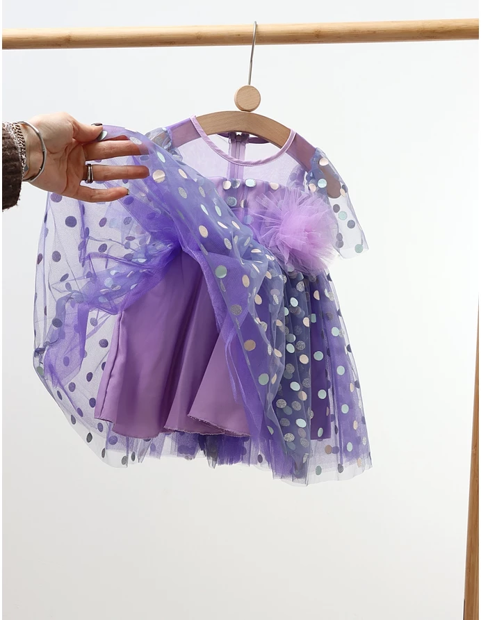 Rochita cu tulle si buline Ana, mov picture - 4