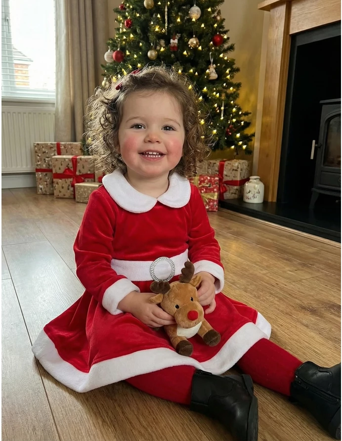 Rochita de catifea cu brau polar Craciun picture - 2