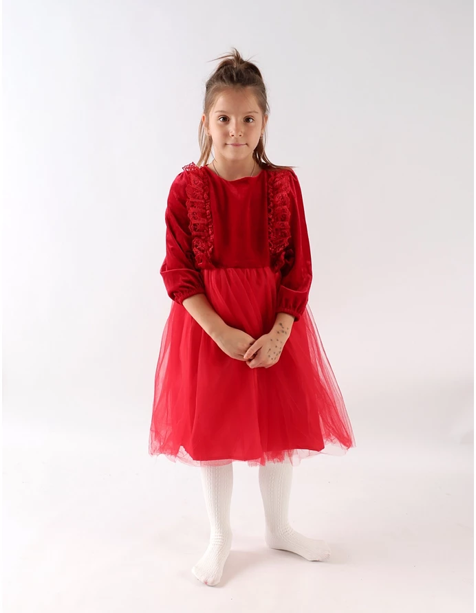 Rochita de catifea cu doua fundite Leila picture - 9