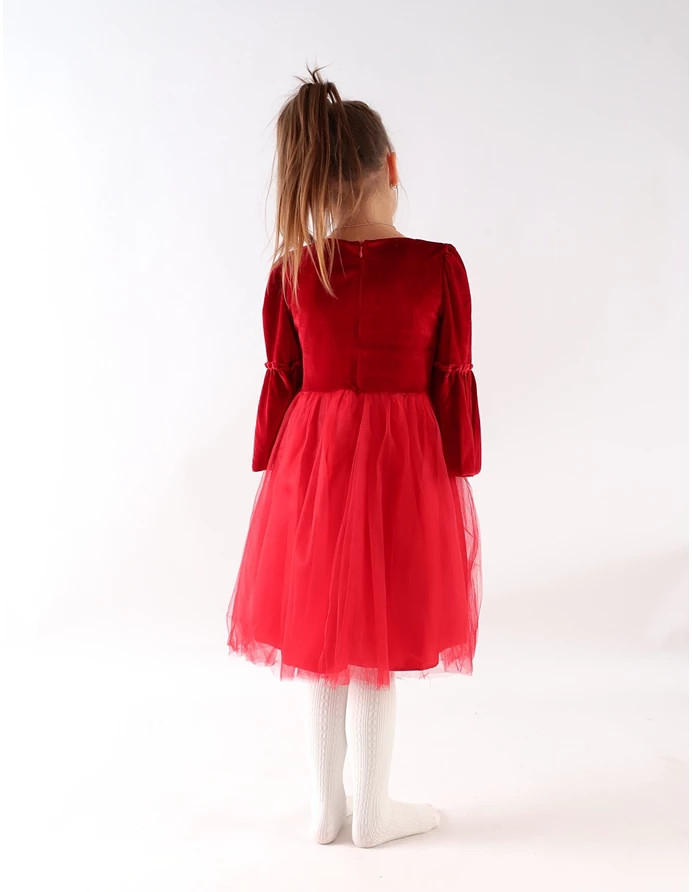 Rochita de catifea cu Fundita si Perle Amy picture - 10