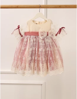 Rochita premium Elisha, cu roz prafuit