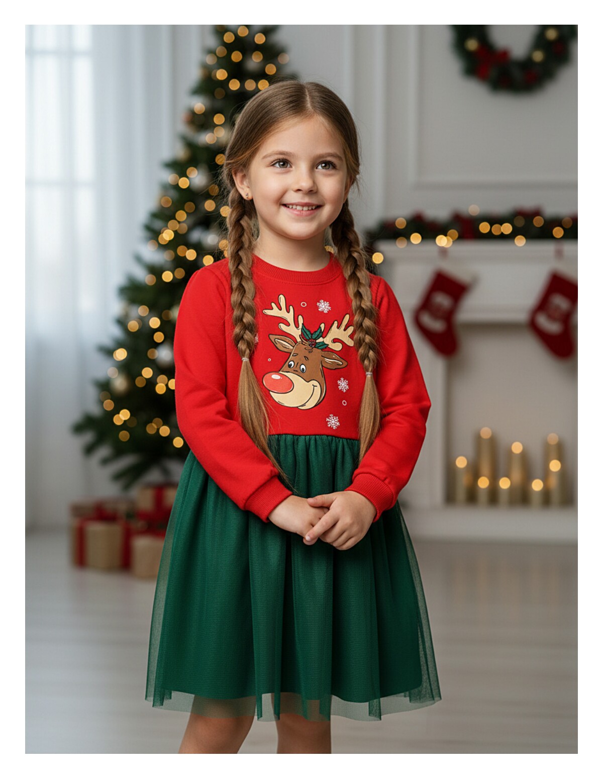 Rochita Renul Vesel model rosu-verde