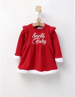 Rochita Santa Baby, model alb-rosu