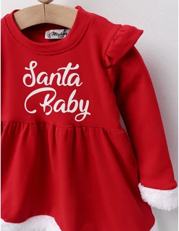 Rochita Santa Baby, model alb-rosu