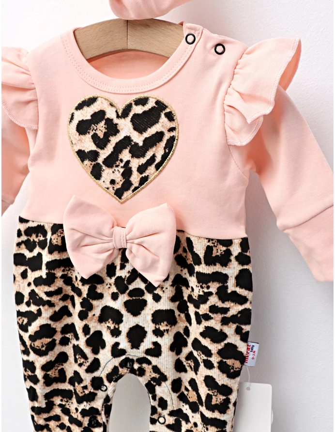 Salopeta animal print cu bentita, Heart corai picture - 2