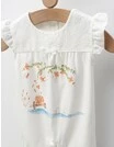 Salopeta Baby Girls Ducks, cu alb picture - 2
