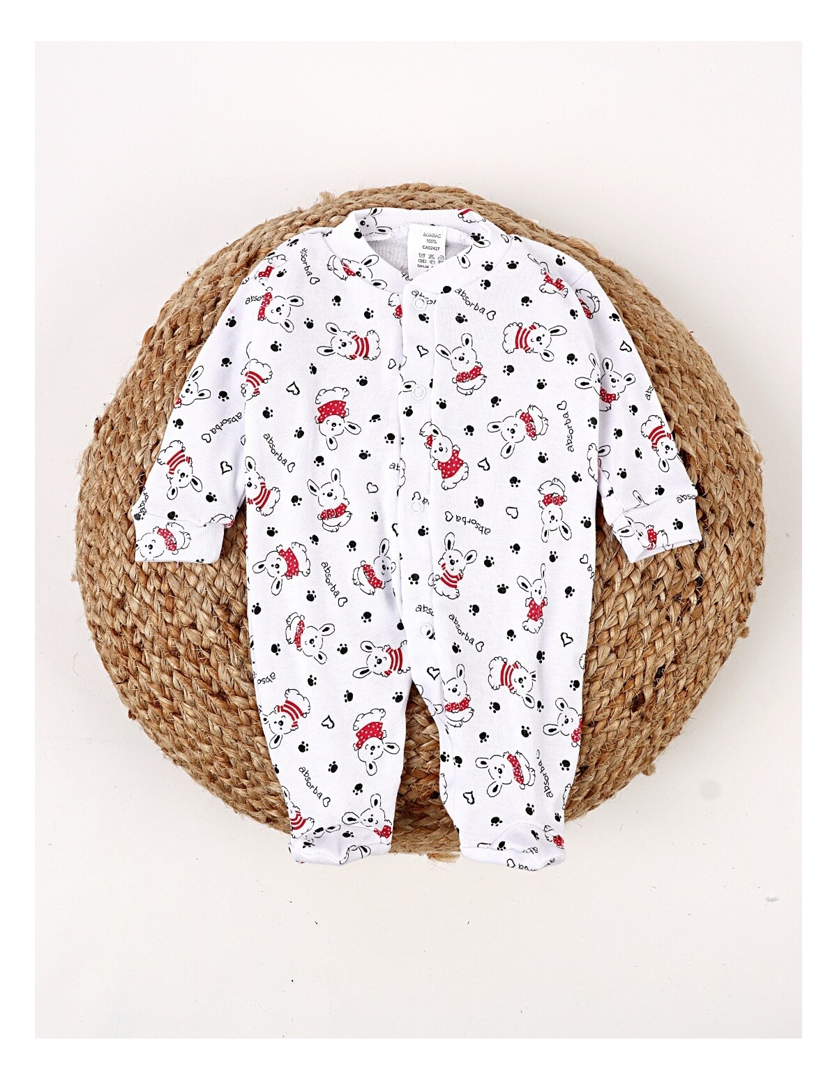 Salopeta bebe Romania Absorba Rabbit, rosu
