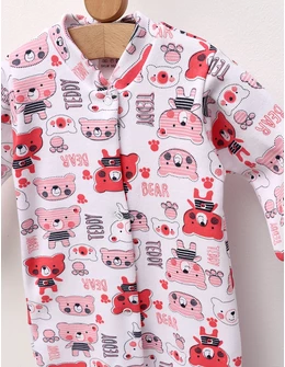 Salopeta bebe Romania Teddy Bear, rosu