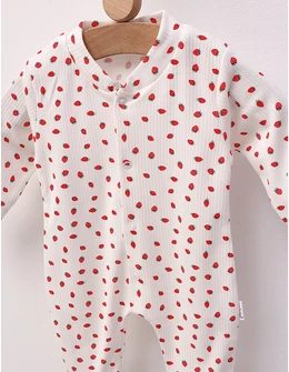 Salopeta Capsunele mici, model alb