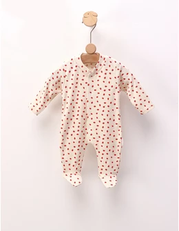 Salopeta Capsunele mici, model crem