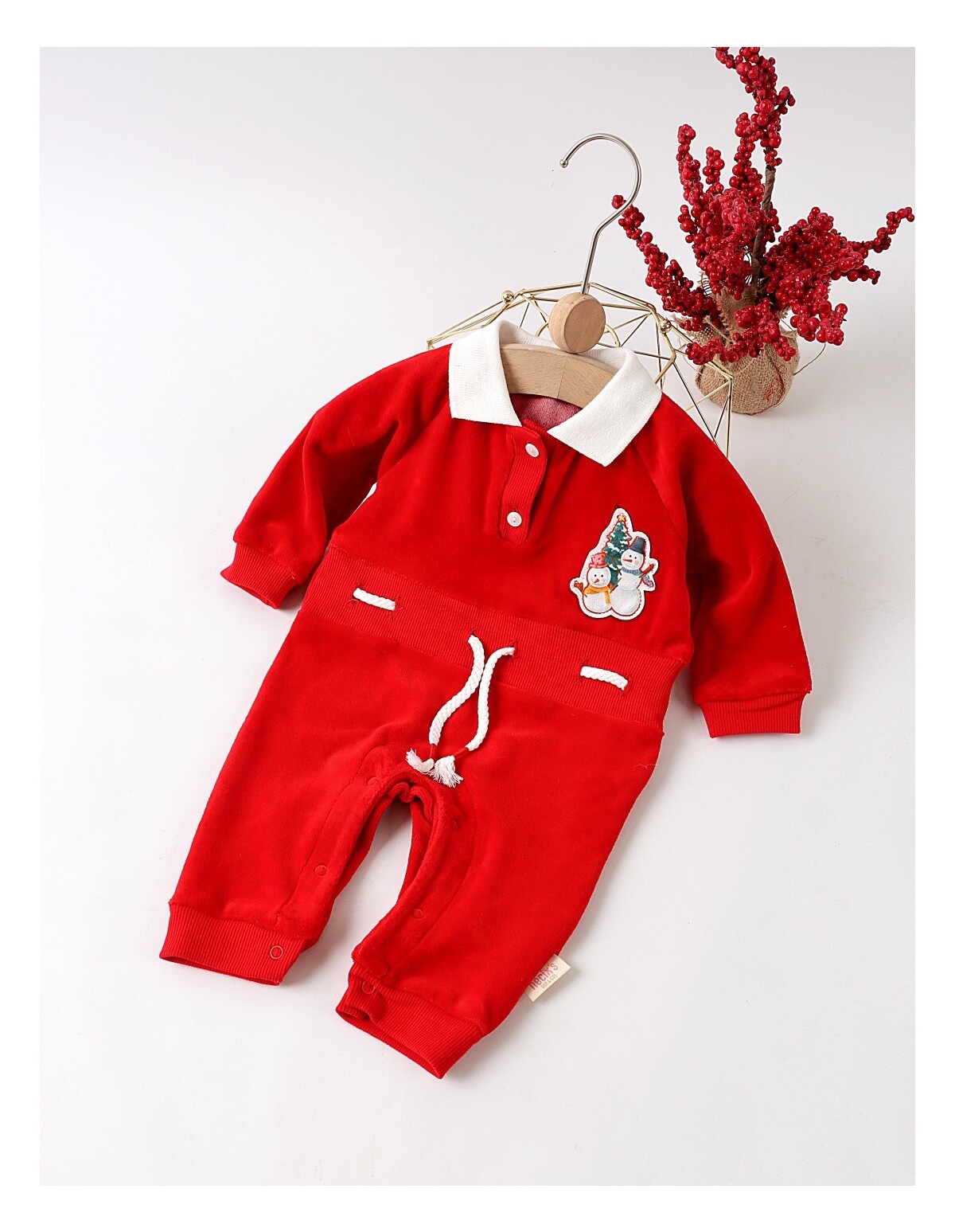 Salopeta Craciun, Snow Man, rosu