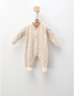 Salopeta crem floricele colorate Nayinom