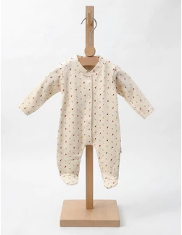 Salopeta crem floricele colorate Nayinom 56 (0-1 luni)