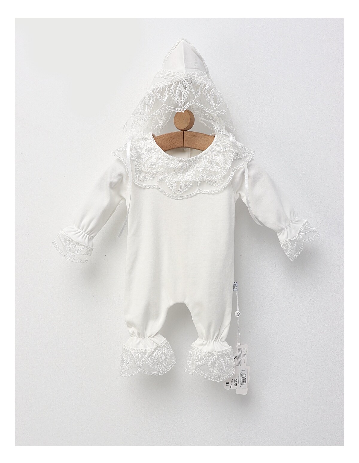 Salopeta cu boneta, Premium Fashion, alb