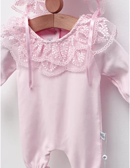 Salopeta cu boneta, Premium Fashion, roz