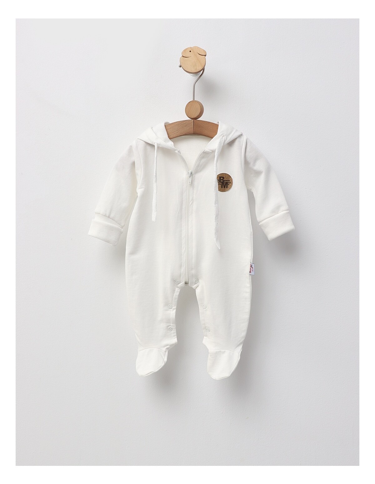 Salopeta cu botosei BM Fashion, alb