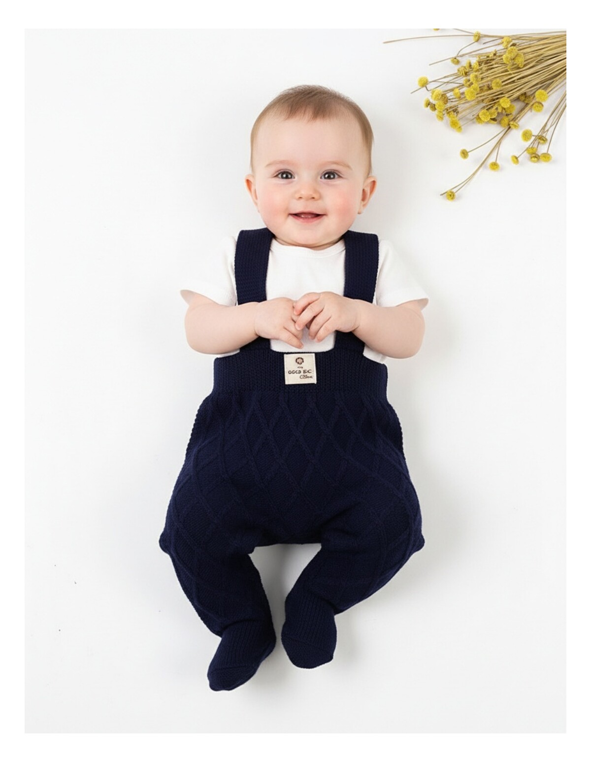 Salopeta cu botosei si bretele, bleumarin