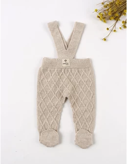 Salopeta cu botosei si bretele, crem