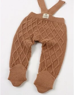 Salopeta cu botosei si bretele, maro