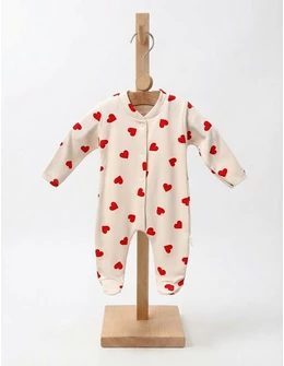 Salopeta cu botosei World Of Hearts, crem-rosu