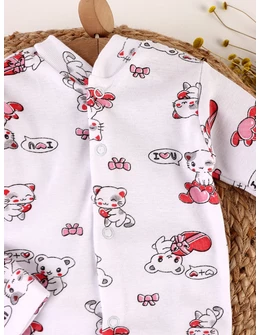 Salopeta cu fes Love You Cat, cu rosu