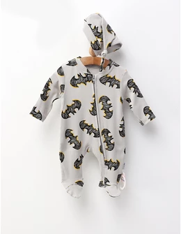 Salopeta cu fes, Night Hero Batman, gri-galben 62 (0-3 luni)