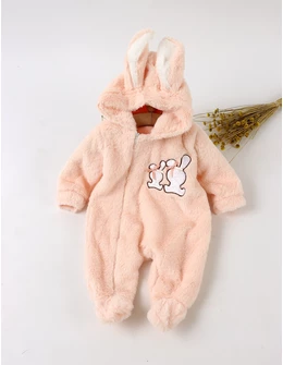 Salopeta de blanita corai 2 iepurasi