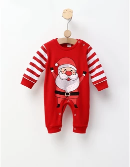 Salopeta Happy Santa, rosu 68 (3-6 luni)