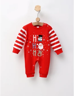 Salopeta Ho Ho Ho Santa, rosu 68 (3-6 luni)