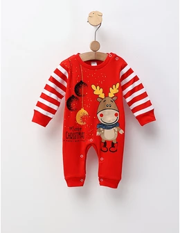 Salopeta Merry Christmas and HNY, rosu 74 (6-9 luni)