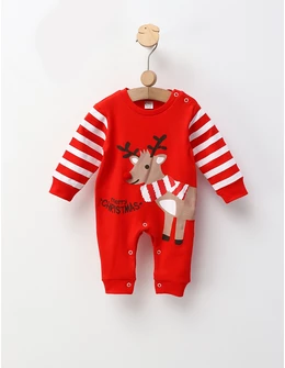 Salopeta Merry Christmas Ren, rosu