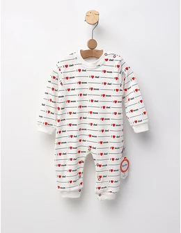 Salopeta premium, I Love Mom, alb