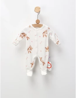 Salopeta premium, Toy Bear, alb