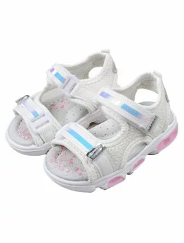 Sandale copii fashion cu LED model alb-roz 24 