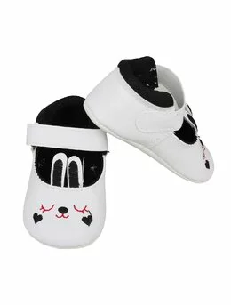 Sandale iepuraș baby alb-negru 2