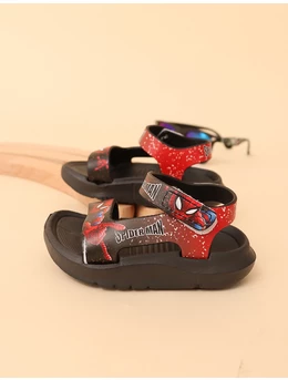 Sandale spuma spiderman negru-rosu 2