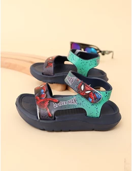 Sandale spuma spiderman negru-verde 2