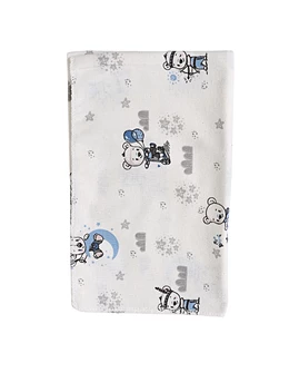 Scutec finet imprimat Indian Bear, gri-albastru