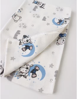 Scutec finet imprimat Indian Bear, gri-albastru