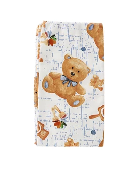 Scutec finet imprimat Toy Bear, cu maro