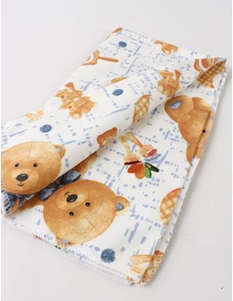 Scutec finet imprimat Toy Bear, cu maro