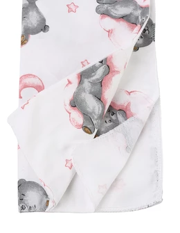 Scutec finet imprimat ursul pe norisori roz