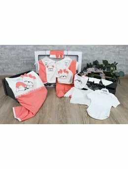 Set 10 piese baby girl coral aprins 62 (0-3 luni) Coral