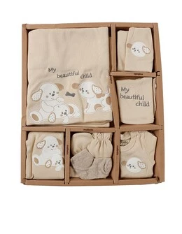 Set 10 piese, nou nascut, Familia Catelusilor, bej