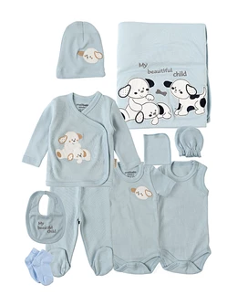 Set 10 piese, nou nascut, Familia Catelusilor, blue