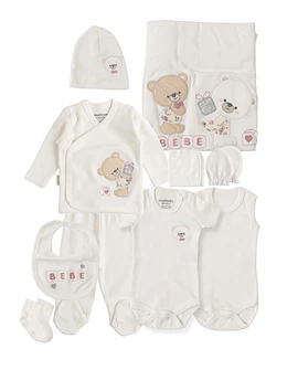 Set 10 piese, nou nascut, Fratii Ursuleti, alb