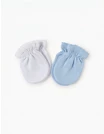 Set 2 perechi manusi pentru bebelusi, blue-alb picture - 1