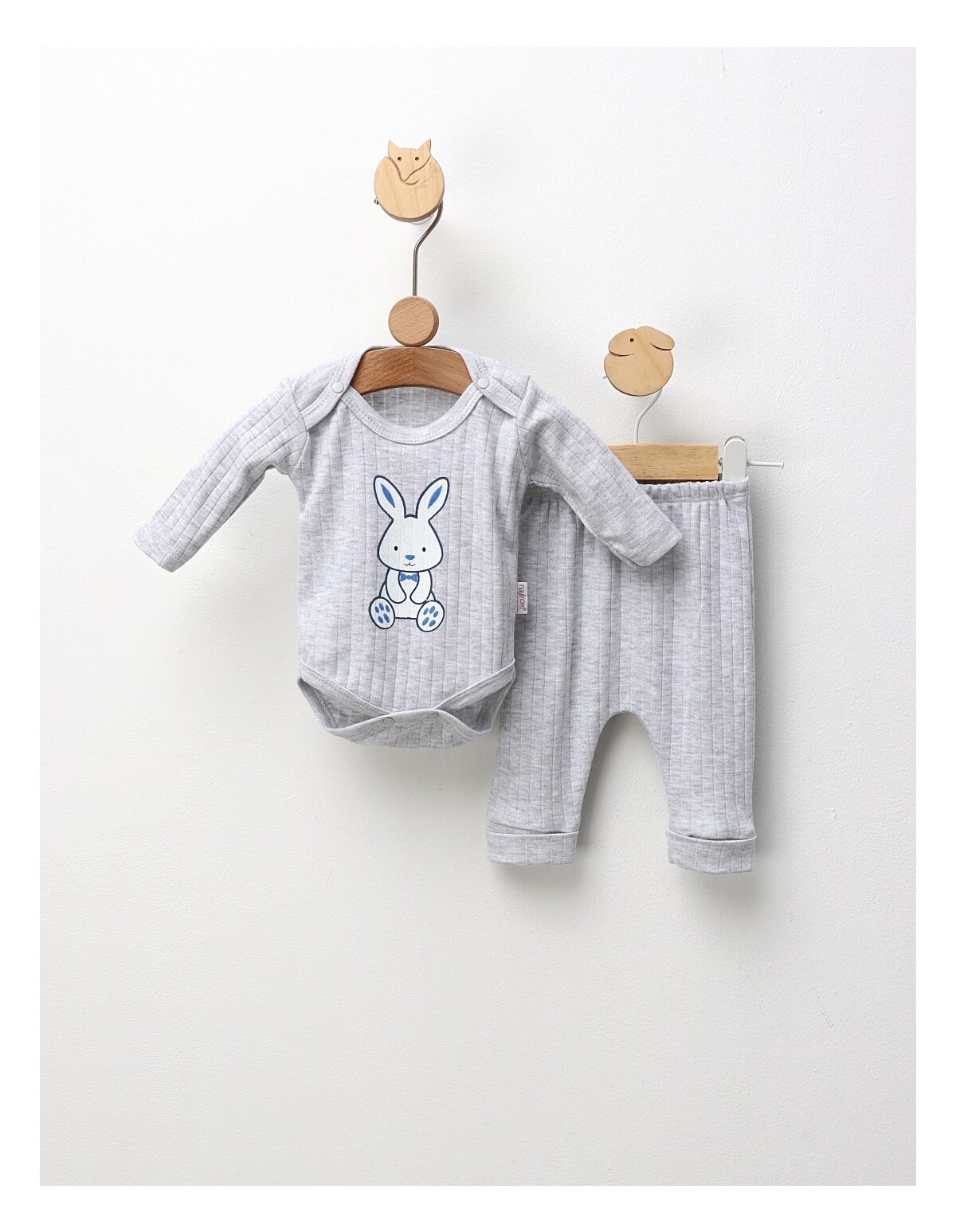 Set 2 piese, Happy Rabbit, gri