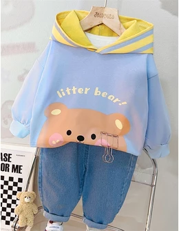 Set 2 piese Little Happy Bear albastru 1